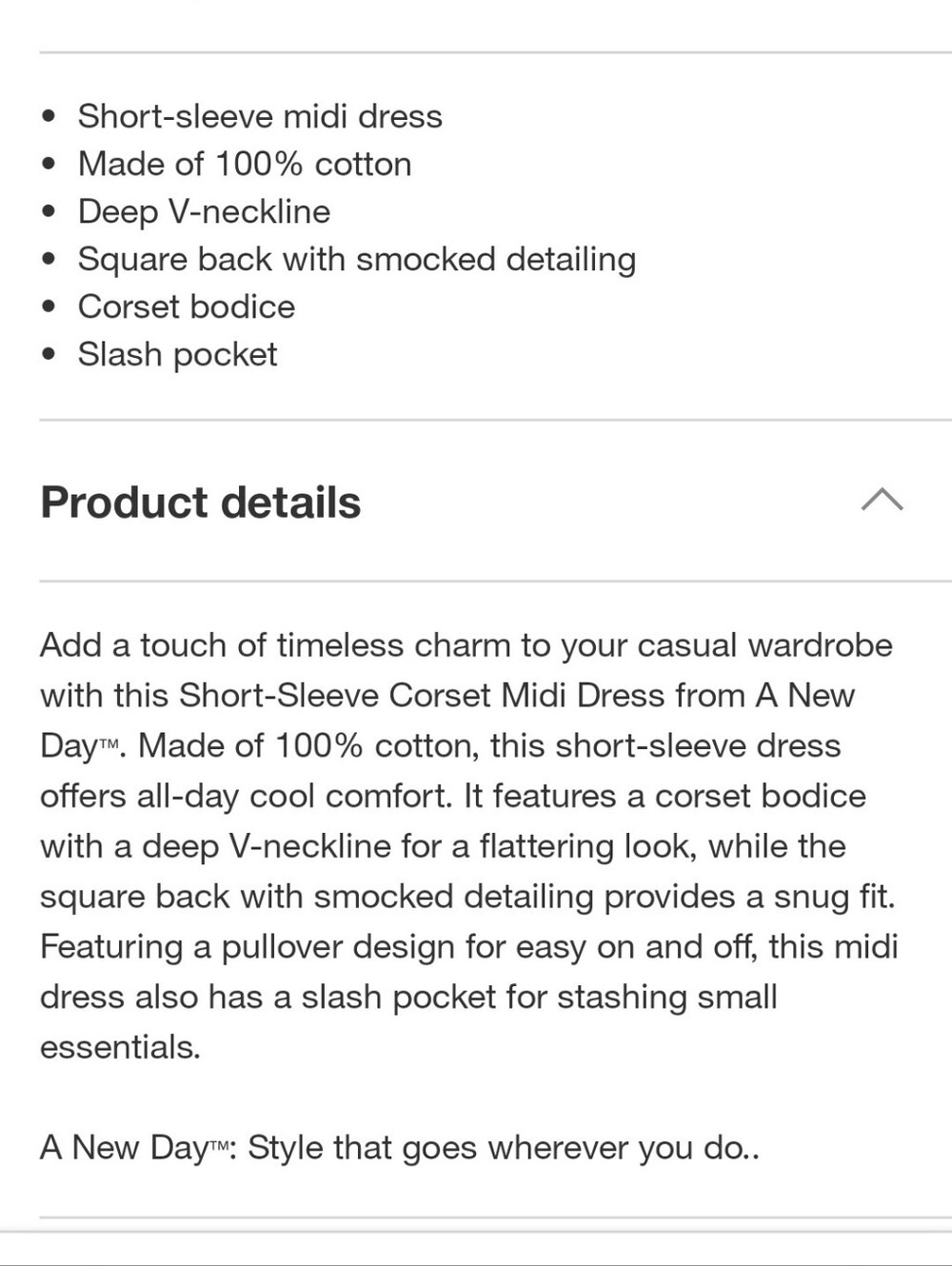 NWT A New Day Gingham Corset Midi Dress-Small - Picture 3 of 12